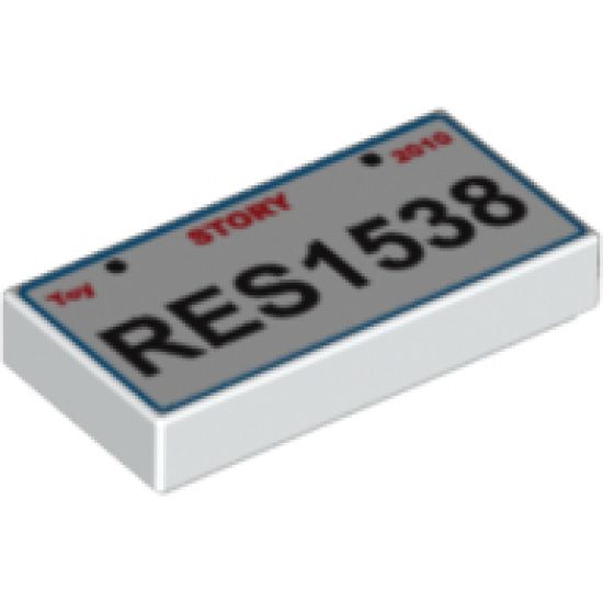 Tile 1 x 2 with 'Toy STORY 2010 RES1538' Pattern