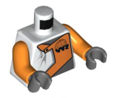 Torso World Racers - WR Logo on Orange Inset Front and Back Pattern / Orange Arms / Dark Bluish Gray Hands