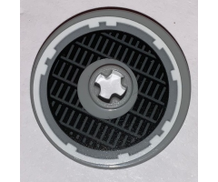 Technic, Disk 3 x 3 with SW Millennium Falcon Grille and White Outline Pattern (Sticker) - Set 75212