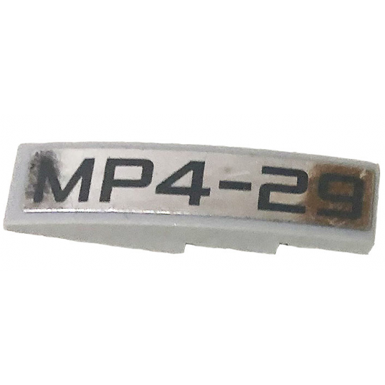 Slope, Curved 4 x 1 with Black MP4-29 on Silver Mirrored Background Pattern Model Right Side (Sticker) - Set 75911