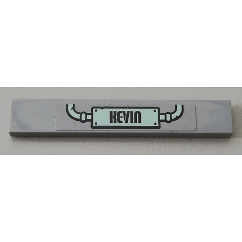 Tile 1 x 6 with 'KEVIN' Sign and 2 Pipes Pattern (Sticker) - Set 75551