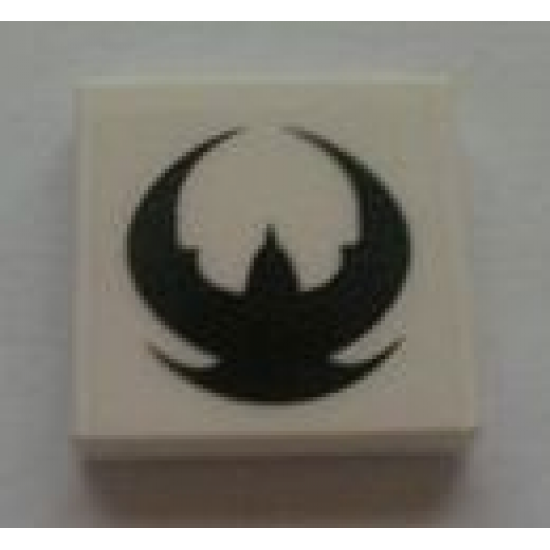 Tile 2 x 2 with Black Exo-Force Logo Pattern (Sticker) - Sets 7705 / 7709