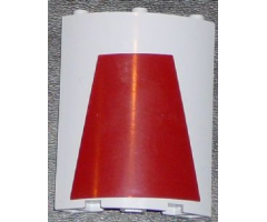 Cylinder Quarter 4 x 4 x 6 with Dark Red Trapezoid Pattern (Sticker) - Set 7964