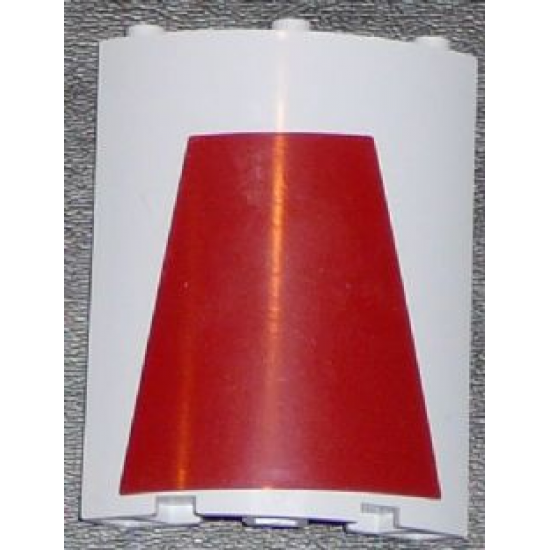 Cylinder Quarter 4 x 4 x 6 with Dark Red Trapezoid Pattern (Sticker) - Set 7964