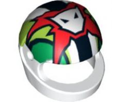 Minifigure, Headgear Helmet Motorcycle (Standard) with World Racers Team Extreme Logo Pattern
