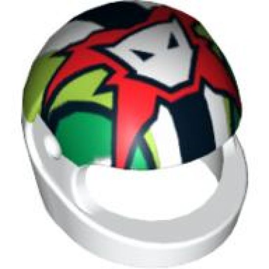 Minifigure, Headgear Helmet Motorcycle (Standard) with World Racers Team Extreme Logo Pattern