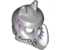 Minifigure, Headgear Mask Rhinoceros with Fangs, White Horn and Medium Lavender Spots Pattern