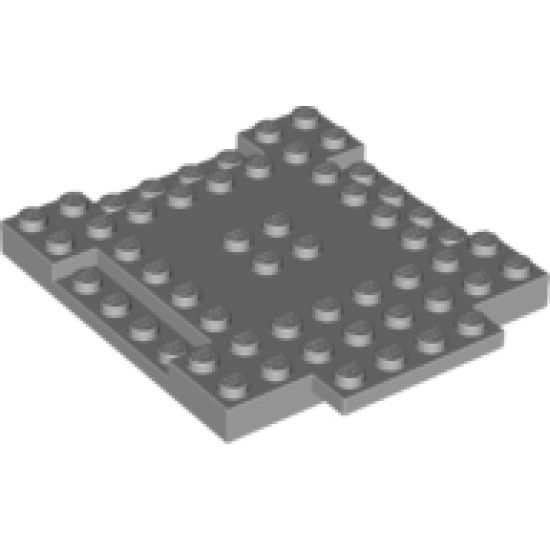 Brick, Modified 8 x 8 x 2/3 with 1 x 4 Indentations and 1 x 4 Plate