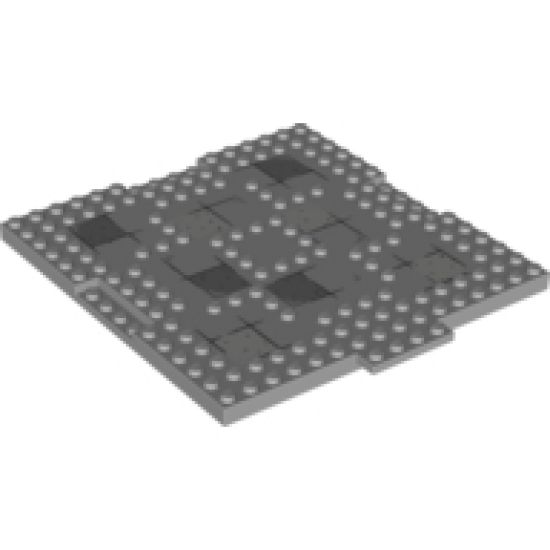 Brick, Modified 16 x 16 x 2/3 with 1 x 4 Indentations and 1 x 4 Plate with Stones Pattern