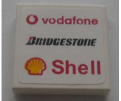 Tile 2 x 2 with New Vodafone, Bridgestone and Shell Logos Pattern (Sticker) - Sets 8672 / 8673