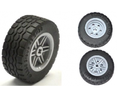 Wheel & Tire Assembly 30.4mm D. x 20mm with No Pin Holes and Reinforced Rim with Black Tire 49.5 x 20 (56145 / 15413)