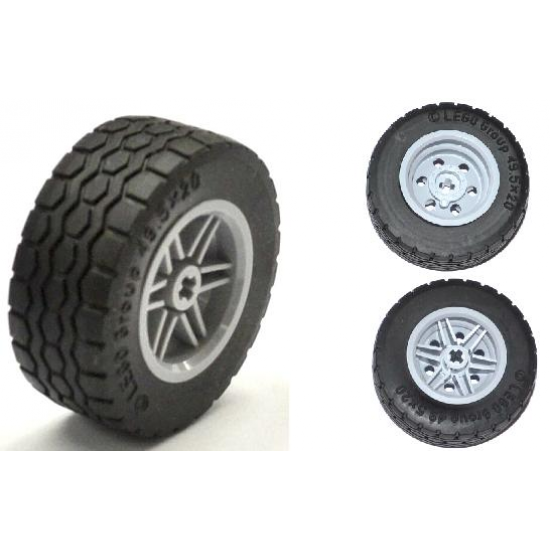 Wheel & Tire Assembly 30.4mm D. x 20mm with No Pin Holes and Reinforced Rim with Black Tire 49.5 x 20 (56145 / 15413)