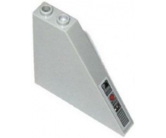 Slope 55 6 x 1 x 5 with Broken Screen, Red Circle, Buttons and Grille Pattern Model Right Side (Sticker) - Set 75019