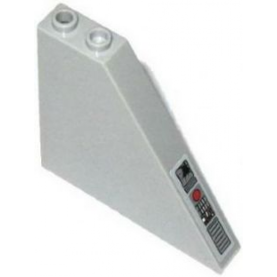 Slope 55 6 x 1 x 5 with Broken Screen, Red Circle, Buttons and Grille Pattern Model Right Side (Sticker) - Set 75019