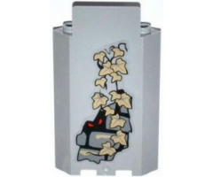 Panel 3 x 3 x 6 Corner Wall without Bottom Indentations with Bricks, 13 Dark Tan Ivy Leaves and Red Eyes Pattern (Sticker) - Set 9468