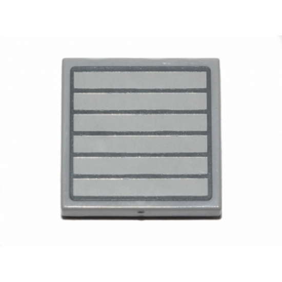 Tile 2 x 2 with Dark Bluish Gray Grille with 7 Bars Pattern (Sticker) - Set 75022