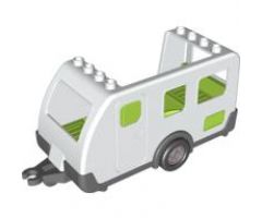 Duplo, Vehicle Camper Trailer with Bright Green Interior and Dark Bluish Gray Base