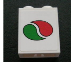 Brick 1 x 2 x 2 with Inside Axle Holder with Octan Logo Pattern (Sticker) - Set 3180