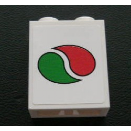 Brick 1 x 2 x 2 with Inside Axle Holder with Octan Logo Pattern (Sticker) - Set 3180