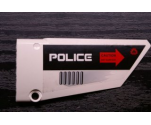 Technic, Panel Fairing #18 Large Smooth, Side B with 'POLICE' and 'CAUTION HOT SURFACE' Pattern (Sticker) - Set 5973
