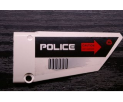 Technic, Panel Fairing #18 Large Smooth, Side B with 'POLICE' and 'CAUTION HOT SURFACE' Pattern (Sticker) - Set 5973