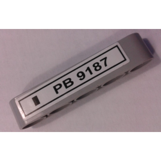 Technic, Liftarm 1 x 5 Thick with 'PB 9187' License Plate Pattern (Sticker) - Set 9395