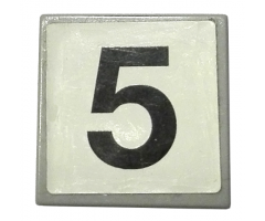 Tile 2 x 2 with Number 5 Pattern (Sticker) - Set 8144