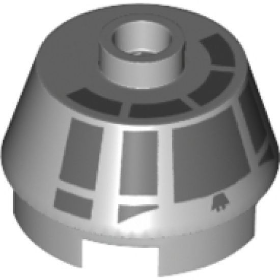 Cone 2 x 2 Truncated with Dark Bluish Gray Millennium Falcon Cockpit on Side and Front Pattern