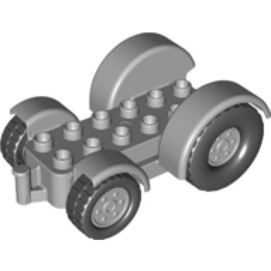 Duplo, Vehicle Car Base 2 x 6 Tractor with Mudguards and Same Color Wheels with Black Tires