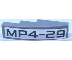 Slope, Curved 4 x 1 with Black MP4-29 on Silver Mirrored Background Pattern Model Left Side (Sticker) - Set 75911