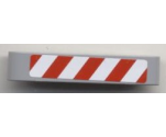 Technic, Liftarm 1 x 5 Thick with Red and White Danger Stripes Pattern (Sticker) - Set 8124