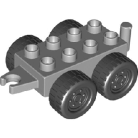 Duplo, Vehicle Trailer Base 2 x 4 with Four Wheels and Hitch Ends