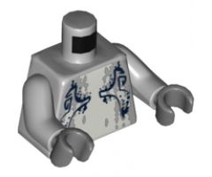 Torso Atlantis Shark Pattern / Light Bluish Gray Arms / Dark Bluish Gray Hands