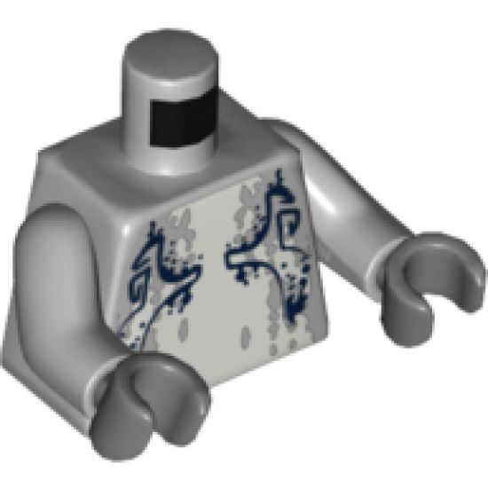 Torso Atlantis Shark Pattern / Light Bluish Gray Arms / Dark Bluish Gray Hands