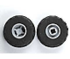 Wheel & Tire Assembly 11mm D. x 12mm, Hole Notched for Wheels Holder Pin with Black Tire 24 x 12 R Balloon (6014b / 56890)