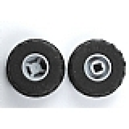 Wheel & Tire Assembly 11mm D. x 12mm, Hole Notched for Wheels Holder Pin with Black Tire 24 x 12 R Balloon (6014b / 56890)