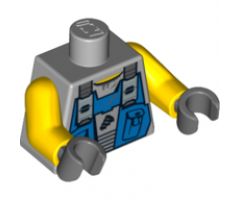 Torso Power Miners Blue Vest over Sweaty Shirt Pattern / Yellow Arms / Dark Bluish Gray Hands