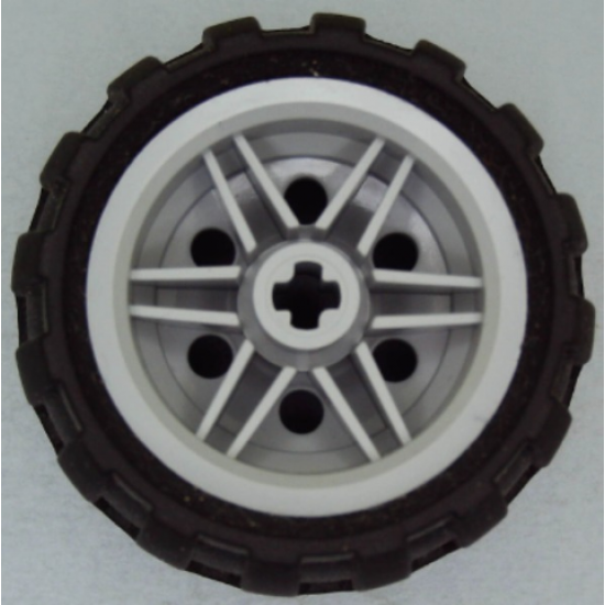 Wheel & Tire Assembly 30.4mm D. x 20mm with No Pin Holes and Reinforced Rim with Black Tire 43.2mm D. x 26mm Balloon Small (56145 / 61481)