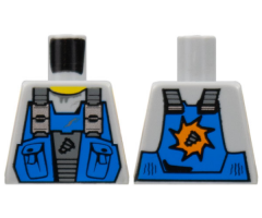Torso Power Miners Blue Vest over Sweaty Shirt Pattern