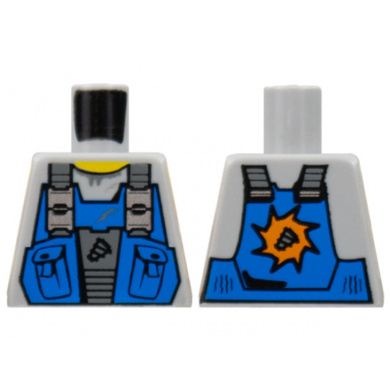 Torso Power Miners Blue Vest over Sweaty Shirt Pattern