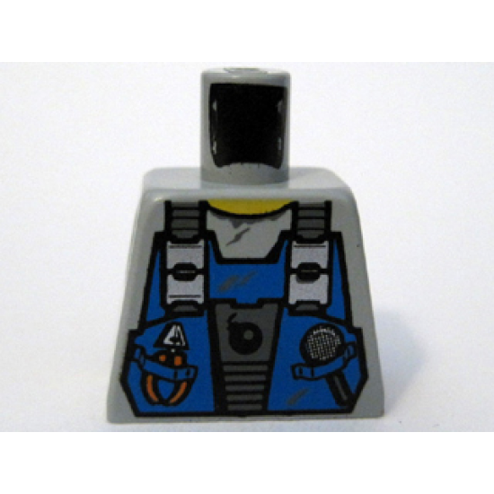 Torso Power Miners Blue Vest with Tools over Sweaty Shirt Pattern