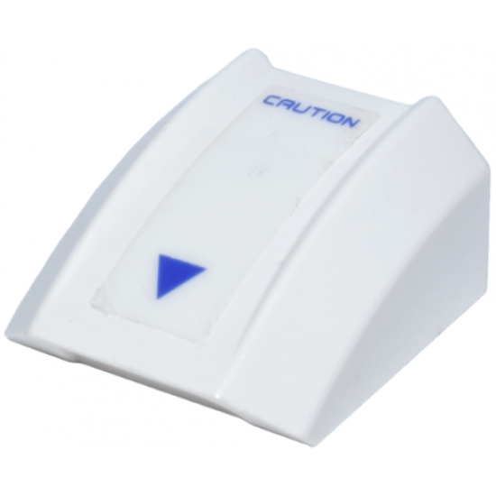 Slope, Curved 2 x 2 Lip with 'CAUTION' and Small Triangle Blue on White Pattern (Sticker) - Set 7700
