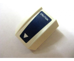 Slope, Curved 2 x 2 Lip with 'CAUTION' and Small Triangle White on Dark Blue Pattern (Sticker) - Set 8103