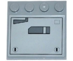 Tile, Modified 4 x 4 with Studs on Edge with SW AT-DP Panels Pattern Model Left Side (Sticker) - Set 75083