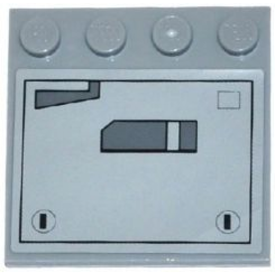 Tile, Modified 4 x 4 with Studs on Edge with SW AT-DP Panels Pattern Model Left Side (Sticker) - Set 75083