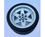 Wheel & Tire Assembly 56mm D. x 34mm Technic Racing Medium, 6 Pin Holes with Black Tire 68.8 x 36 ZR (15038 / 44771)