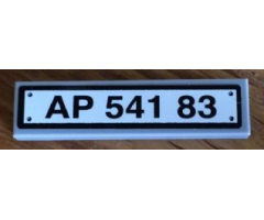 Tile 1 x 4 with Black 'AP 541 83' License Plate Pattern (Sticker) - Set 8052