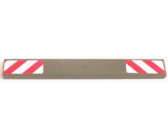 Tile 1 x 8 with Red and White Danger Stripes on Both Ends Pattern (Stickers) - Set 60083