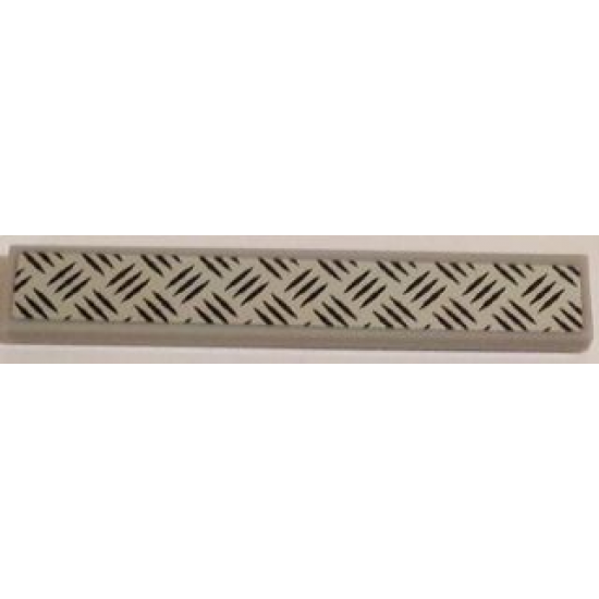 Tile 1 x 6 with Silver Tread Plate Pattern (Sticker) - Sets 60081 / 60097