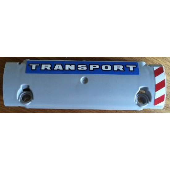 Technic, Panel Curved 11 x 3 with Red and White Danger Stripes and 'TRANSPORT' Pattern (Stickers) - Set 8052